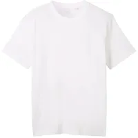 Tom Tailor Herren T-Shirt mit Piqué Struktur, weiß, Uni,