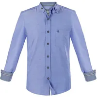 FUCHS Trachtenhemd Hemd Christoph blau mit Stehkragen blau XL