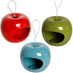 Tchibo - 3 Keramik-Futterspender in Apfelform - blau