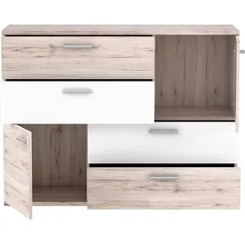 Forte Skive 124,9 x 95,9 x 41,3 cm Sandeiche / Weiß