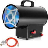 SWANEW Gasheizgebläse 10 kW Gas Heizgerät inkl Verbindungschlauch und Gasdruckregler 700mbar, Wirksame Fläche: 150m2,für Baustellen, belüfteten Lagerräumen, Garagen usw