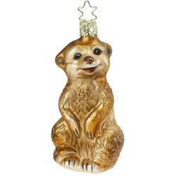 Inges Glas Erdmännchen 10 cm - Inge-Glas 10073S013 Tiere aus aller Welt - Christbaumschmuck Glas mundgeblasen Deko Baumschmuck Strauchschmuck