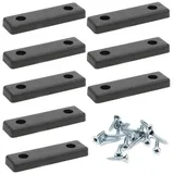 sossai® Möbelfuß Möbelgleiter in Schwarz mit Schrauben, (8-St), 50x14x5mm schwarz