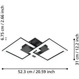 EGLO Paranday-Z 1 quadratisch schwarz 53 x 31 cm