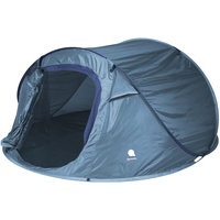 XXL Pop Up Wurfzelt blau 240 x 210 cm - 3 Personen - Sofortzelt für Trekking und Camping - Automatisches Sofortzelt Einhandzelt Trekking Camping Zelt inklusive Heringe + Spannseile wasserdicht
