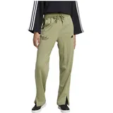 Adidas Damen Signature Graphic Embroidery French Terry Straight Leg Pant, Tent Green, L