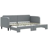 VidaXL Tagesbett Ausziehbar Hellgrau 80x200 cm Stoff