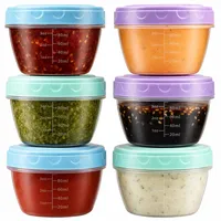 YuLiMirich 6 Stück Kleine Gefrierdosen mit Deckel Plastik, 80ml Auslaufsichere Vorratsdosen, Kleine Dosen zum Einfrieren, Gefrierbehälter für Snacks, Saucen