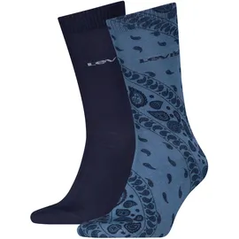 Levi's Reg Cut Bandana Print Socken 2 Paar Blau 43-46