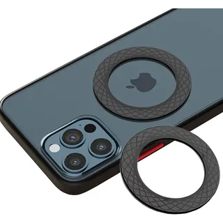 Dzxin Universal Mobile Phone Magnetic Ring, 2 pcs Magsafe Magnet Ring Stickers for All Smartphones Strong Magnetic Magsafe Aufkleber for Android/iPhone Case Stainless Steel Ruler