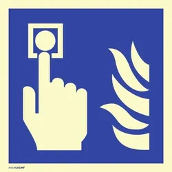 Dreifke® Schild Hausalarm Brandmelder, Kunststoff, langnachleuchtend, 160-mcd, 200x200 mm