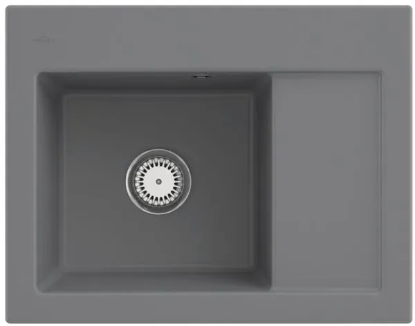 Villeroy und Boch Subway 45 Compact Einbauspüle 331201SL links, mit Ablaufgarnitur, Handbetätigung, 650 x 510 mm, stone CeramicPlus