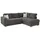 luma-home Ecksofa-Dauerschläfer Boxspring Federkerncouch Topper Stauraum Cord Grau Anthrazit / 15211