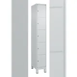 C+P Schließfachschrank Classic PLUS, Füße, 1 Abteil, 1950x300x500mm, 7035/7035 Innenhöhe Gefach oben (oberes 365 mm Front RAL 7035 Lichtgrau