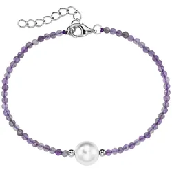 Armband LADY, silber (silber 925, silber 925), Armbänder, Damen, Silber 925 (Sterlingsilber)-Perlen, Silber 925 (Sterlingsilber), Perlen, Armkette