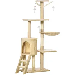 PawHut Katzenbaum Spanplatte, Plüsch