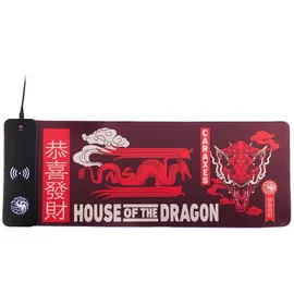 Numskull Games Numskull House of the Dragon XL RGB Gaming-Mauspad mit 15W kabellosem Ladegerät | Anpassbare LED, rutschfest, wasserabweisend