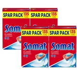 Somat Classic Spülmaschinen Tabs, 540 (4x 135) Tabs, Sparpack, Geschirrspül Tabs für die tägliche Reinigung von Besteck und Geschirr, mit Extra-Kraft und Schutz vor Glaskorrosion