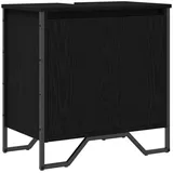 vidaXL Waschbecken-Schrank Schwarze Eiche 60x35x60 cm Furniertes Holz,