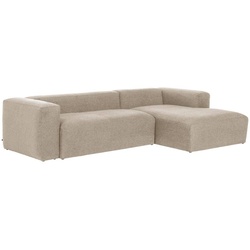 Kave Home Ecksofa Blok Stoff Beige 300 x 174 cm