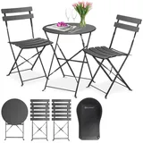Kesser KESSER® Bistroset 3-teilig Bistrotisch mit 2 klappbaren Stühle Set Balkonset Balkonmöbel Klapp-Möbel Gartenset Sitzgarnitur Gartengarnitur Gartenmöbel Sitzgruppe Metall Bistro Gartentisch inkl. Abdeckung