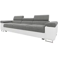 Mirjan24 Schlafsofa, Weiß, Grau, Textil, 3-Sitzer, Rechteckig, 263x90x102 cm, Wohnzimmer, Sofas & Couches, Schlafsofas