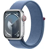 Apple Watch Series 9 GPS + Cellular 41 mm Aluminiumgehäuse silber, Sport Loop winterblau One Size