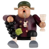 KWO Kunstgewerbe-Werkstätten Olbernhau GmbH Räuchermann Kantenhocker Winzer 15 cm rot