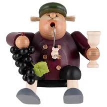 KWO Kunstgewerbe-Werkstätten Olbernhau GmbH Räuchermann Kantenhocker Winzer 15 cm rot