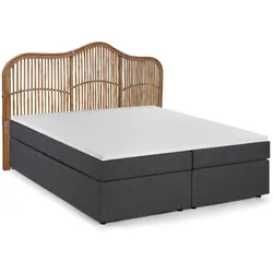 Boxspringbett 180x200 Rattan Schlafzimmer Bett Doppelbett Ehebett Topper