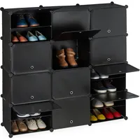 Relaxdays Schuhschrank, Steckschrank mit Türen, HBT: 125 x 125