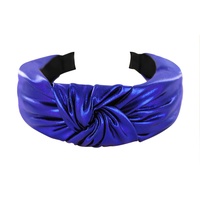 axy Breiter Haarreif mit Knoten Metallicfarbe - Damen Haarreifen in Metallic-Optik Stirnband Haarschmuck HR35G (Blau)