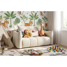 WFL GROUP Kindersofa Lilo 120 x 150 cm Cordstoff weiß
