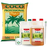 Weedness Canna Coco Plus 50 Liter + Dünger Set - Blumenerde Substrat Kokoserde Anzuchterde Palmenerde Rindenmulch Gartenerde Pflanzerde Grow
