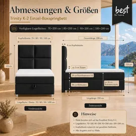 Best For Home Trinity K2 70 x 200 cm Schwarz