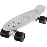 Ridge Skateboard 55 cm Mini Cruiser Retro Stil In M Rollen Komplett U Fertig Montiert Weiss Schwarz,