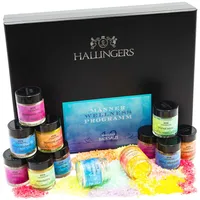 Hallingers Genuss Manufaktur Hallingers Männer-Wellness-Programm - 12er Badesalz-Geschenk-Set mit Totes Meer-Salzen (420g) (Design-Karton) - Adventskalender Neuheiten & Adventskalender befüllen | Glückwunsch Glückwünsche Neues Zuhause