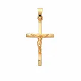Adelia ́s Kettenanhänger Kreuzanhänger 375 Gold (9K), Goldanhänger Kreuz goldfarben