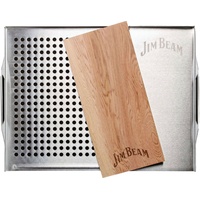 Jim Beam BBQ Jim Beam Grillplatte (Edelstahl, L x B x H: 59 x 30 x 1,2 cm)