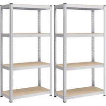 Songmics Lagerregal Stahl 40 x 80 x 160 cm silbern 4 verstellbare Ablagen bis 520 kg belastbar