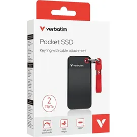 Verbatim Pocket SSD schwarz/rot, 2TB, USB-C 3.1 (32196)