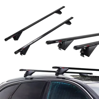 RIDIGO STEELBAR Stahl Dachträger für Audi A4 B9 Avant (ab 2016) geschlossene Dachreling Schwarz