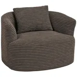 Mendler Sessel HWC-P18, Loungesessel Relaxsessel Polstersessel Cocktailsessel, Stoff/Textil Cord (370g/m2) ~ braun