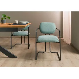 MASSIVMOEBEL24.DE Polsterstuhl Polyester türkis 2er Set