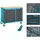 HAZET Werkbank Holz 522 x 398 mm blau fahrbar 234-tlg. mit 6 flachen und 1 hohen Schublade