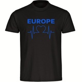 multifanshop multifanshop® Kinder T-Shirt - Europe - Herzschlag - Druck blau