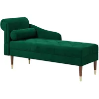Vesgantti Velvet Chaiselongue, Indoor Lounge Sofa mit linker Armlehne und Lendenkissen, Recamiere für Wohnzimmer, Schlafzimmer und Büro, Samt Loungesessel 149.5 x 54 x 76CM