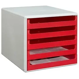 M&M Schubladenbox 28,5 x 35,7 cm 5-tlg. rot