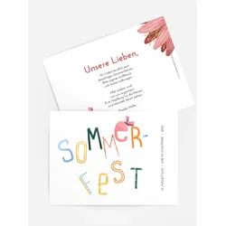 Einladung zum Sommerfest selbst gestalten mit Spruch und Fotos im Onlinedesigner bei Meine-Kartenmanufaktur.de