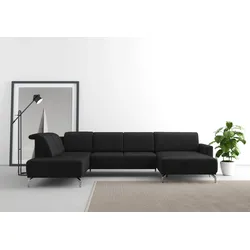 Wohnlandschaft SIT & MORE "Bailando U-Form", schwarz, B:337cm H:84cm T:205cm, Sofas, wahlweise mit Kopfteilverstellung und Vorziehsitz, motorisch